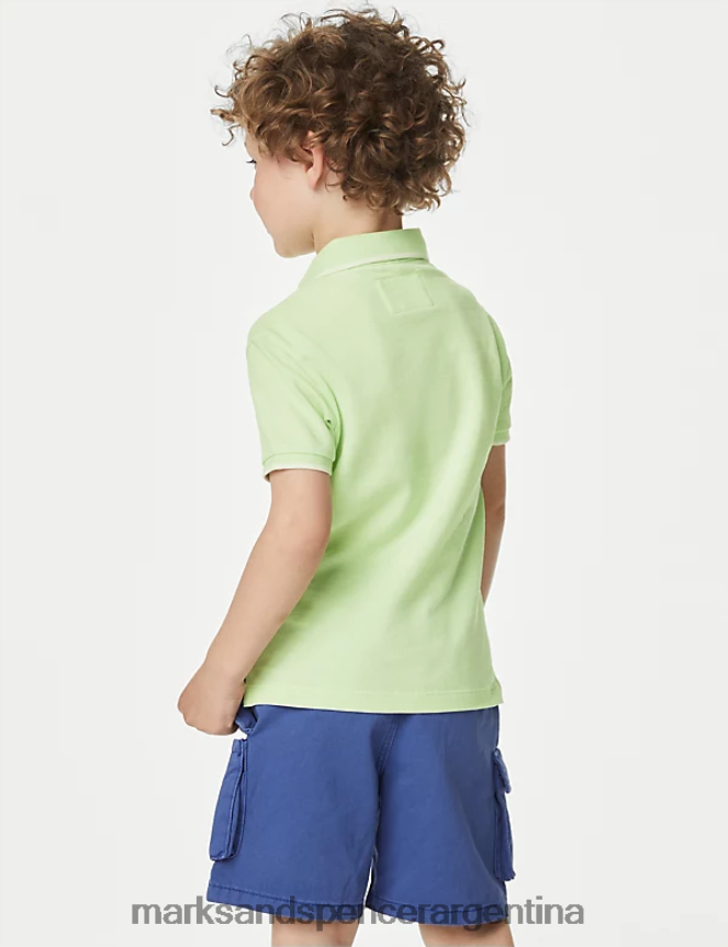 Marks & Spencer niños polo de puro algodón ropa manzana clara 46VL8248