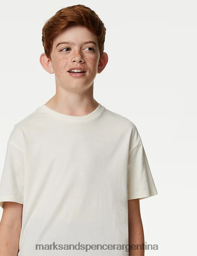 Marks & Spencer niños 2 piezas camisa y camiseta de puro algodón ropa azul claro 46VL7974