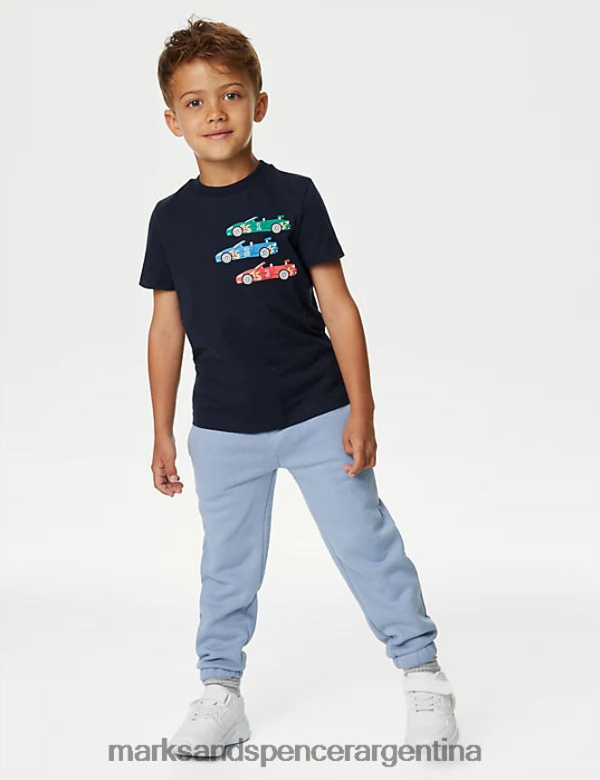 Marks & Spencer niños camiseta de puro algodón con diseño de coche ropa Armada 46VL7826