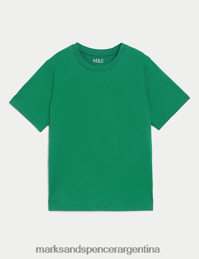 Marks & Spencer niños camiseta escolar de puro algodón ropa Esmeralda 46VL8162