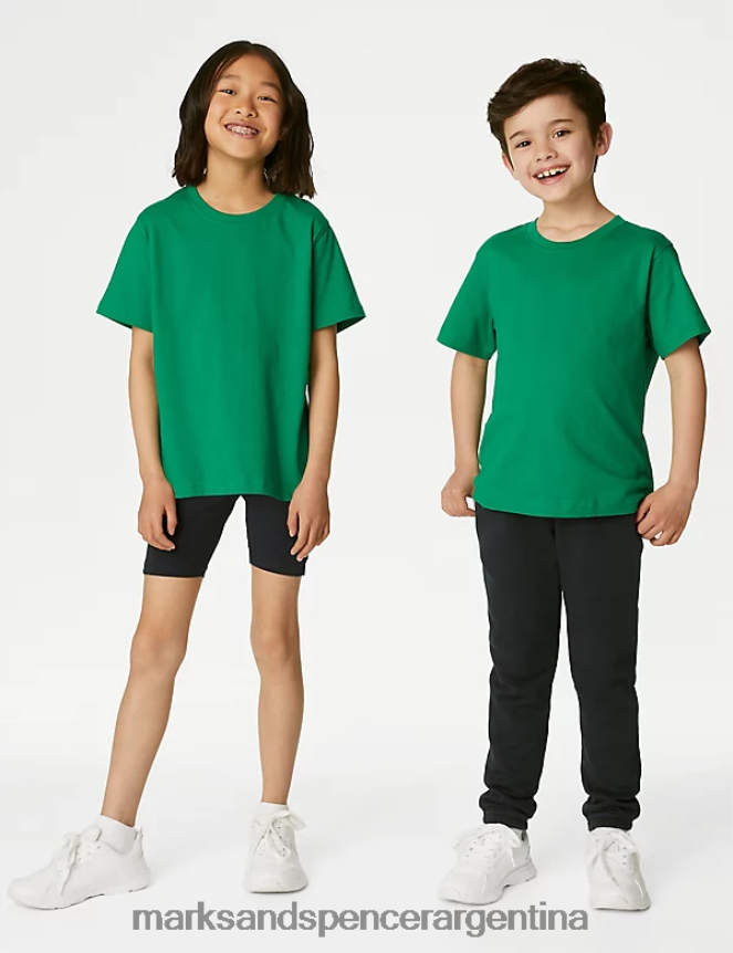 Marks & Spencer niños camiseta escolar de puro algodón ropa Esmeralda 46VL8162