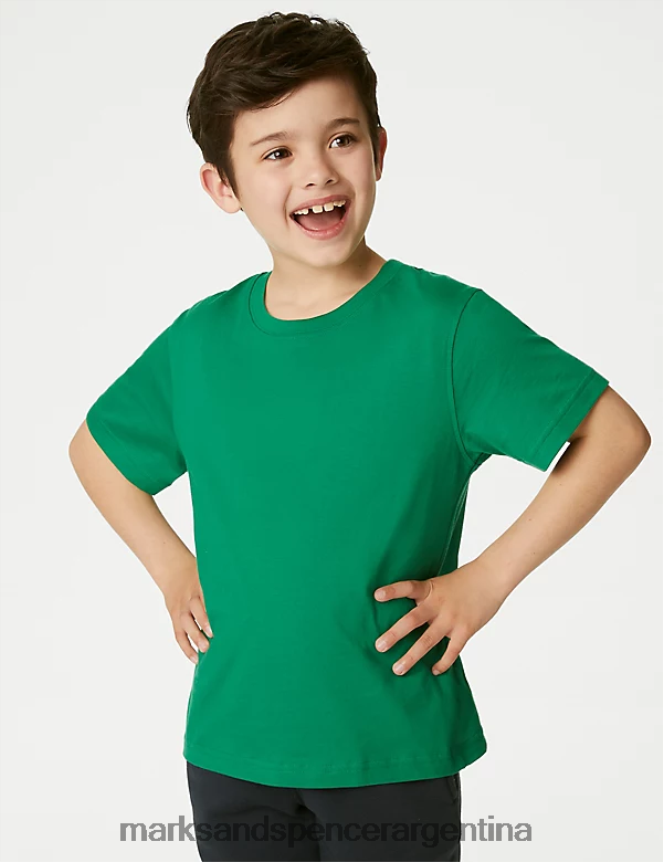 Marks & Spencer niños camiseta escolar de puro algodón ropa Esmeralda 46VL8162