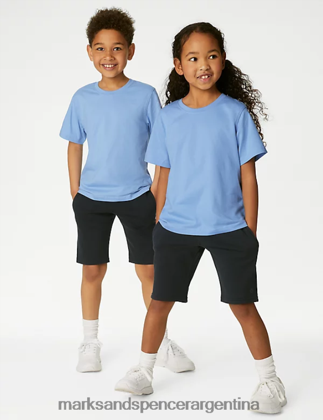 Marks & Spencer niños camiseta escolar de puro algodón ropa azul pálido 46VL8160