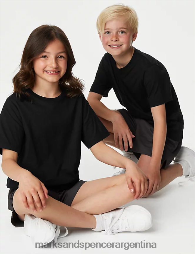 Marks & Spencer niños camiseta escolar de puro algodón ropa negro 46VL8164