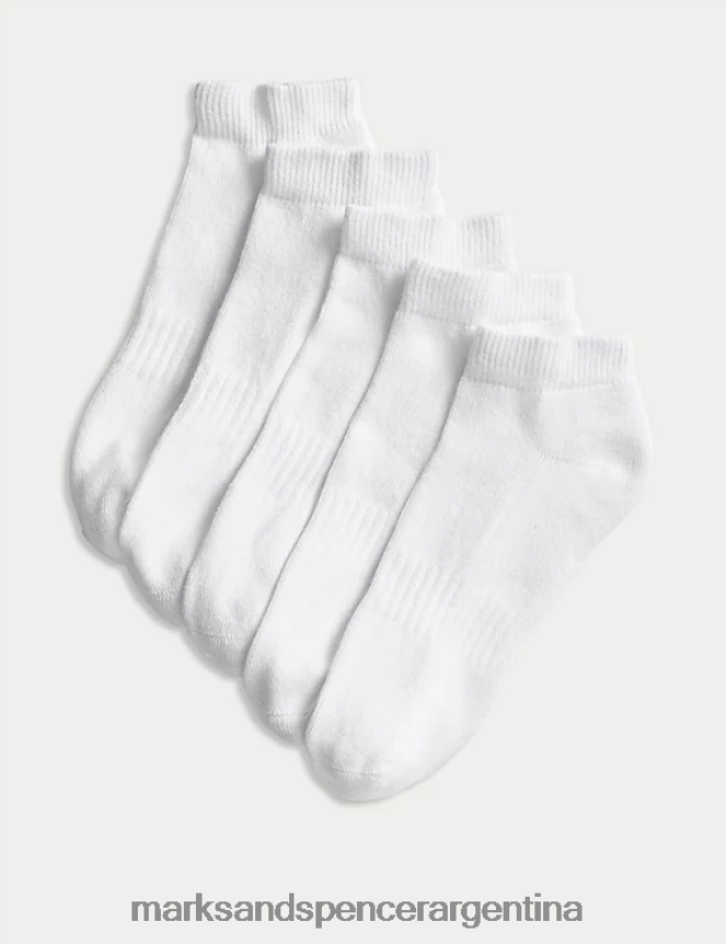 Marks & Spencer niños Paquete de 5 botines deportivos acolchados ropa blanco 46VL7966