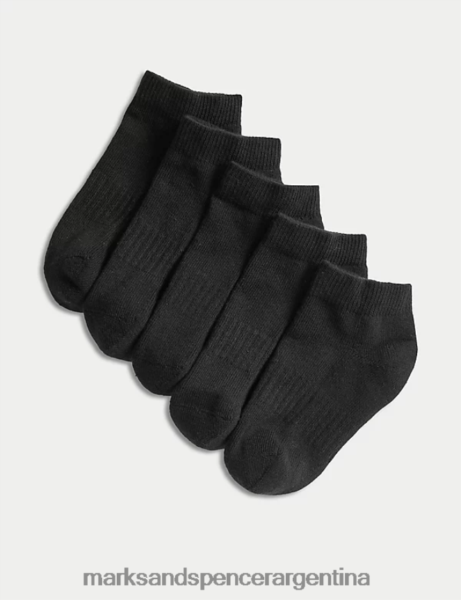 Marks & Spencer niños Paquete de 5 botines deportivos acolchados ropa negro 46VL8244