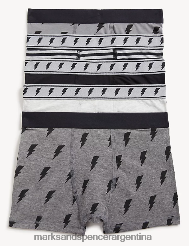 Marks & Spencer niños Paquete de 5 calzoncillos tipo perno con alto contenido de algodón ropa mezcla gris 46VL7838