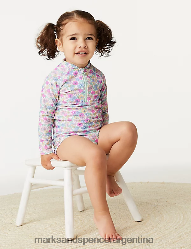 Marks & Spencer niños Conjunto de baño floral de 2 piezas ropa multi 46VL7692