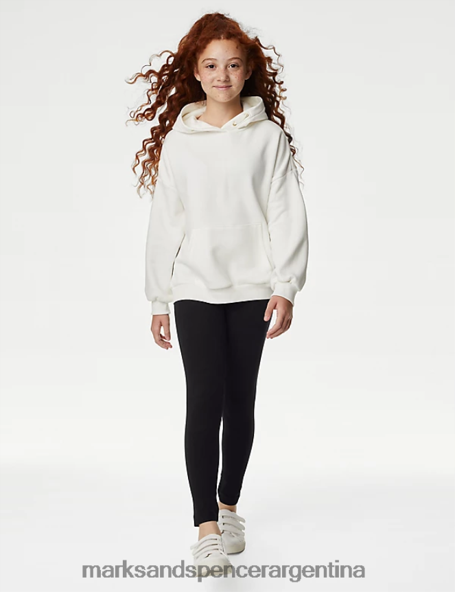 Marks & Spencer niños leggings ricos en algodón con elástico ropa negro 46VL7770