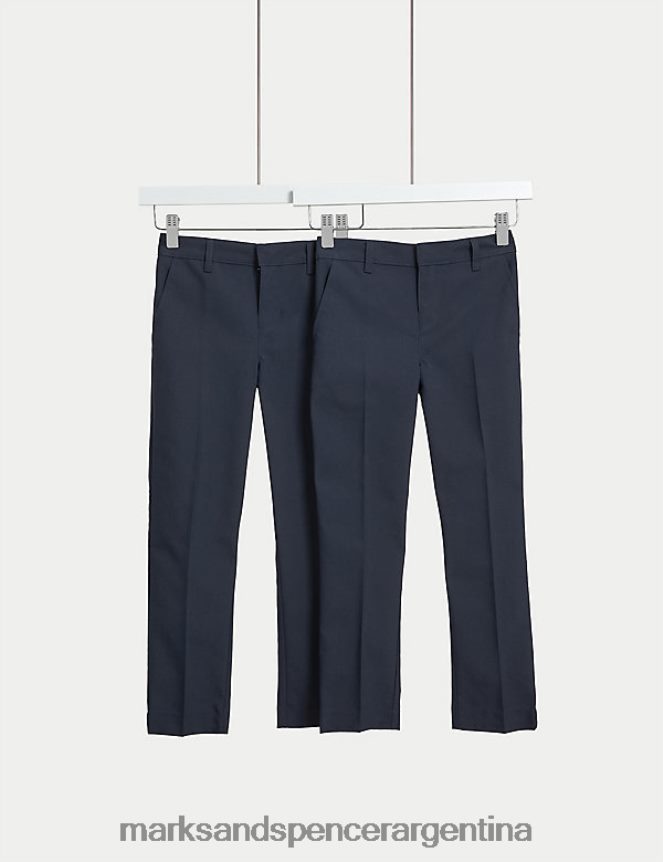 Marks & Spencer niños Pack de 2 pantalones escolares ajustados ropa Armada 46VL8086