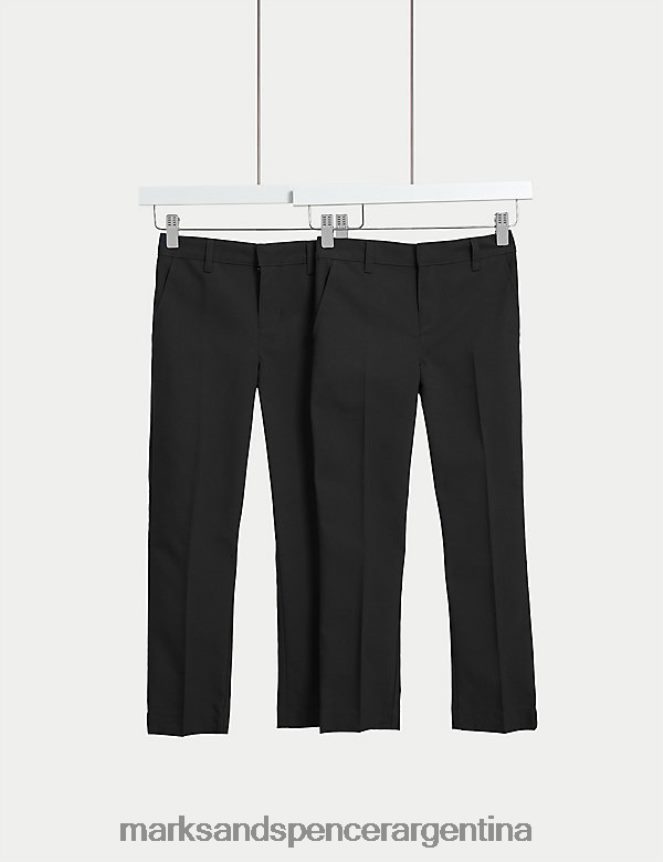 Marks & Spencer niños Pack de 2 pantalones escolares ajustados ropa negro 46VL7840