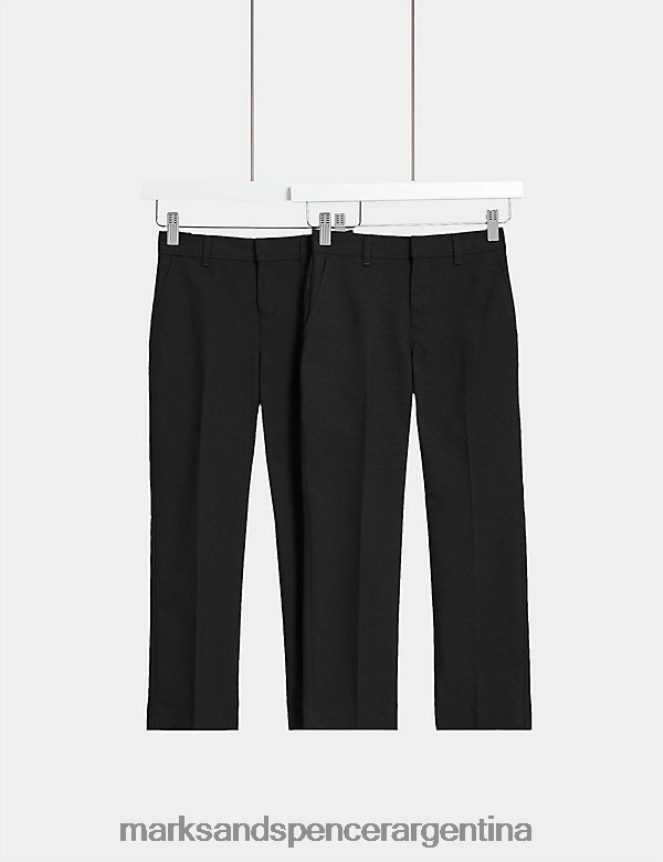 Marks & Spencer niños Pack de 2 pantalones escolares de pernera regular ropa negro 46VL292
