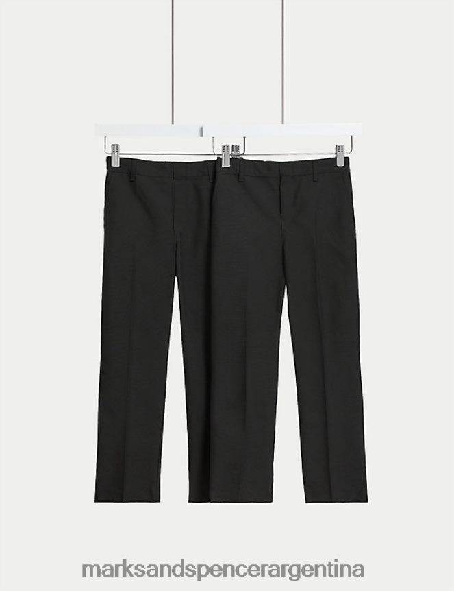 Marks & Spencer niños Pack de 2 pantalones escolares muy ajustados ropa negro 46VL7924