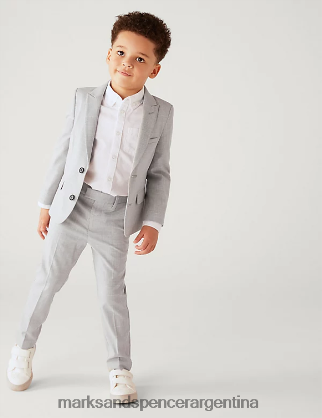Marks & Spencer niños pantalones de traje a cuadros ropa gris claro 46VL7904