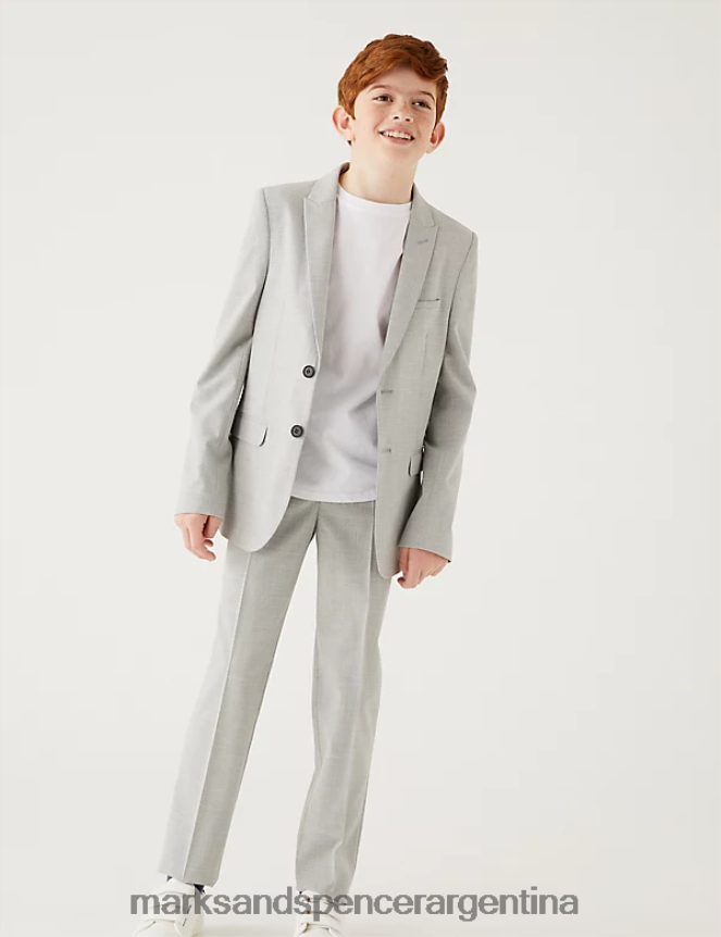 Marks & Spencer niños pantalones de traje a cuadros ropa gris claro 46VL8068