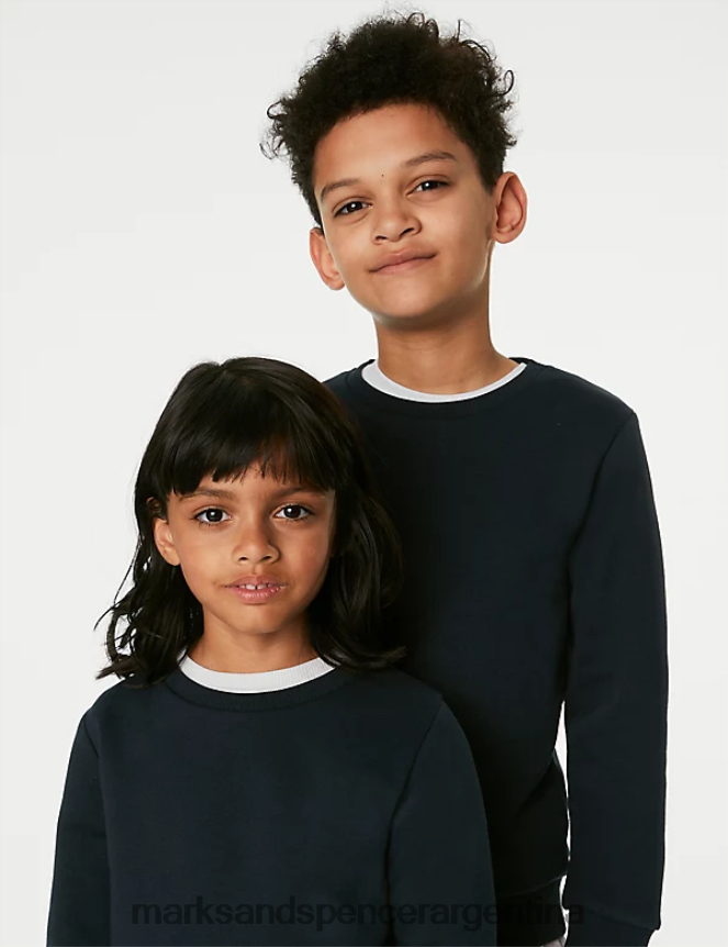 Marks & Spencer niños Paquete de 2 sudaderas escolares ricas en algodón ropa Armada 46VL8046