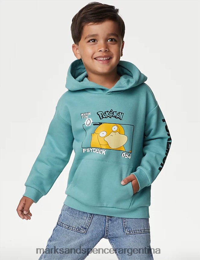 Marks & Spencer niños sudadera con capucha de pokemon rica en algodón ropa agua espolvoreada 46VL7902