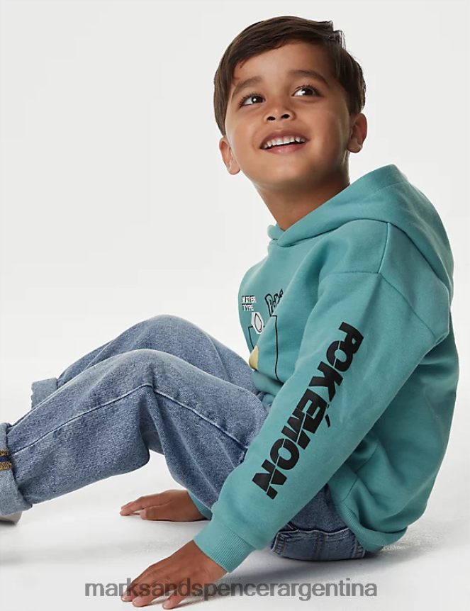 Marks & Spencer niños sudadera con capucha de pokemon rica en algodón ropa agua espolvoreada 46VL7902