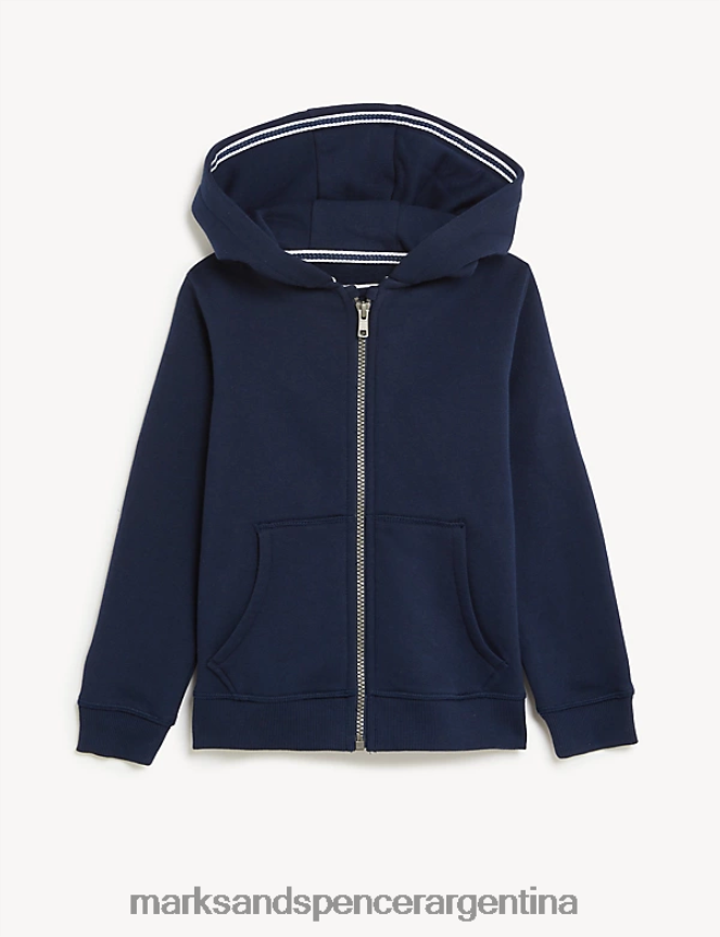 Marks & Spencer niños sudadera con capucha lisa rica en algodón ropa Armada 46VL7354
