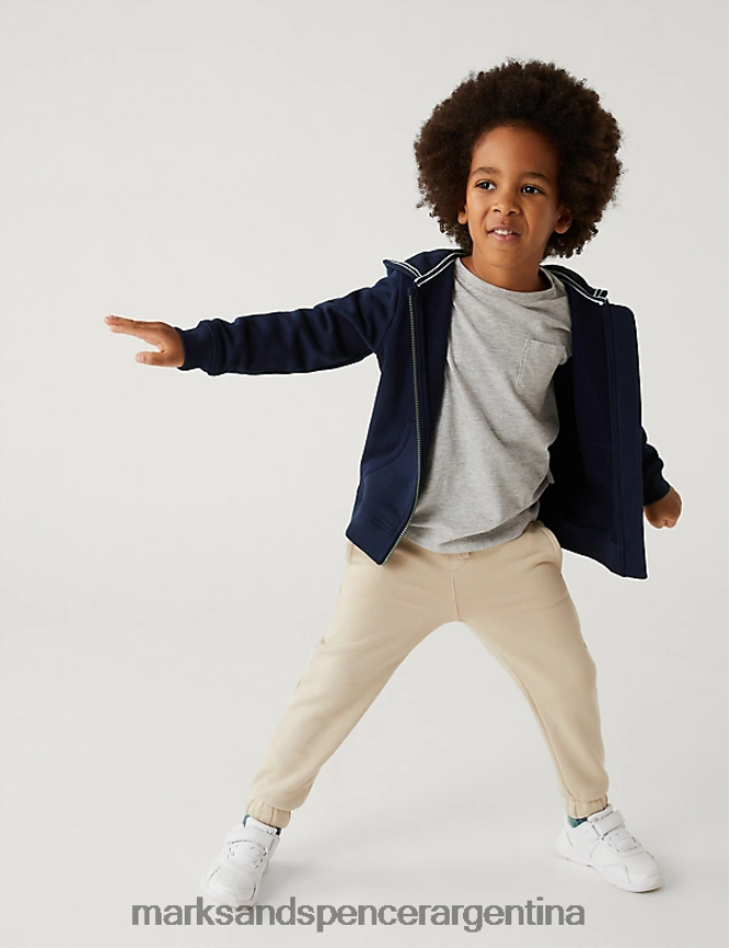 Marks & Spencer niños sudadera con capucha lisa rica en algodón ropa Armada 46VL7354
