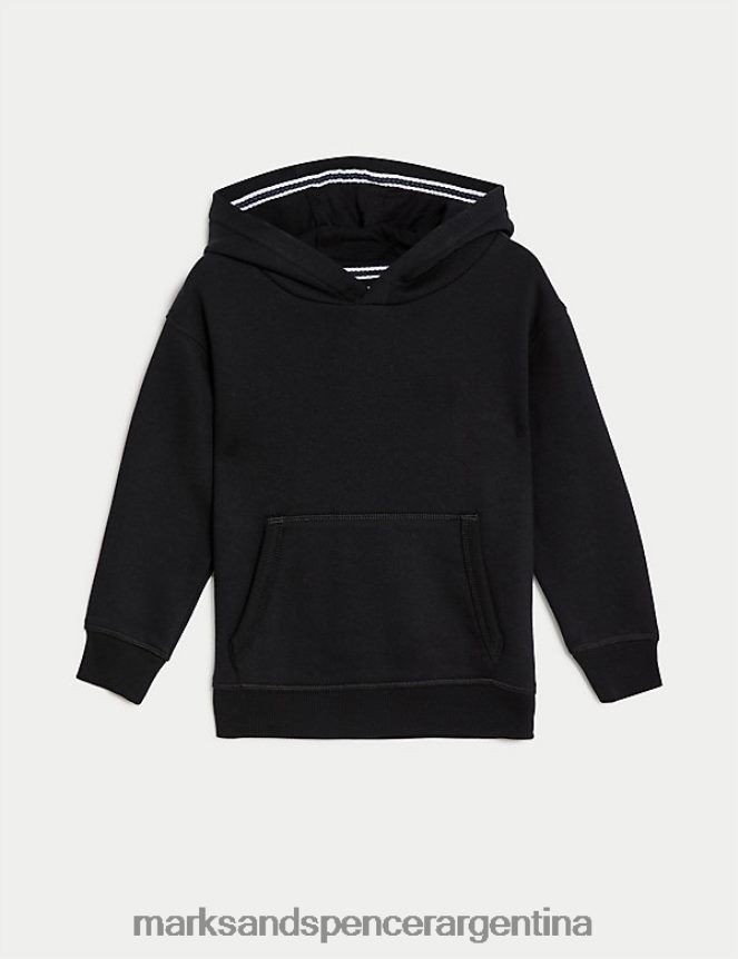 Marks & Spencer niños sudaderas con capucha ricas en algodón ropa negro 46VL7756