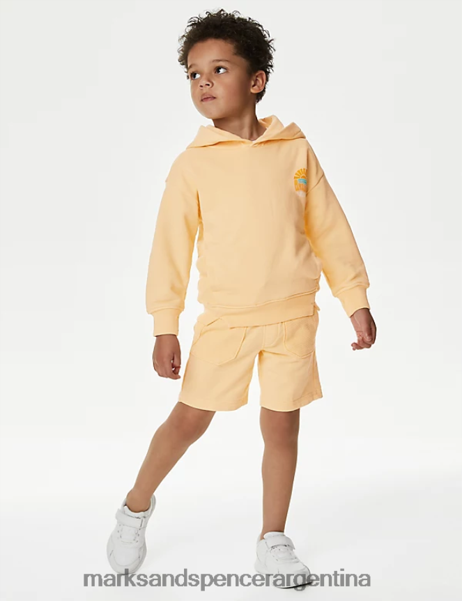 Marks & Spencer niños traje superior e inferior rico en algodón ropa amarillo 46VL8254