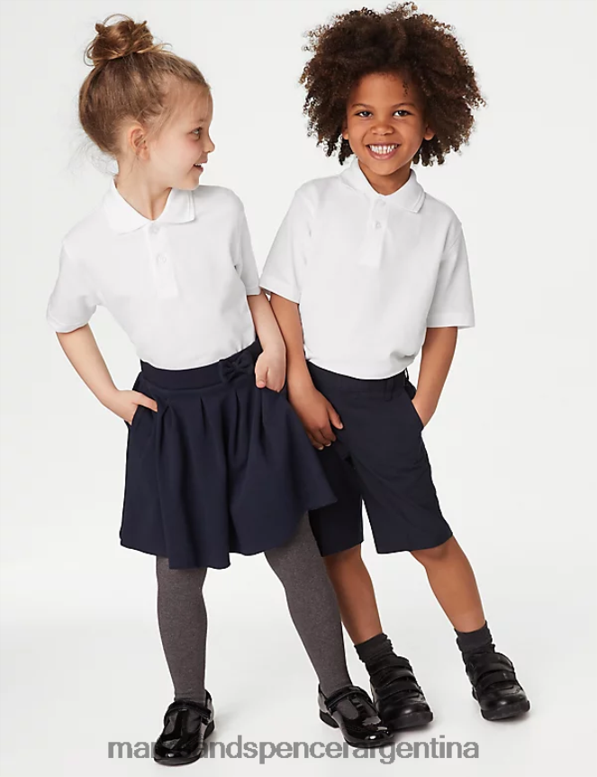 Marks & Spencer niños Paquete de 5 polos escolares de puro algodón uniforme escolar blanco 46VL8220