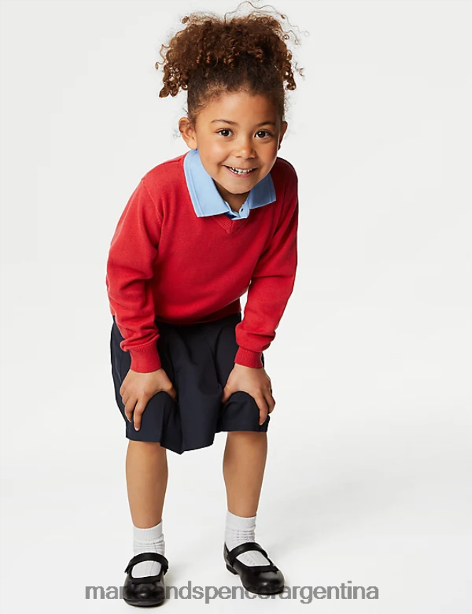 Marks & Spencer niños Pack de 2 jerseys escolares de puro algodón uniforme escolar rojo 46VL8054