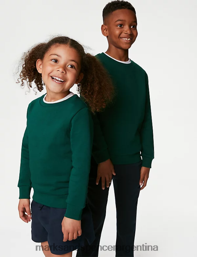 Marks & Spencer niños sudadera escolar regular fit uniforme escolar botella verde 46VL8238