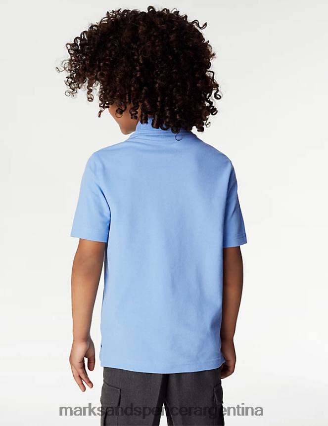 Marks & Spencer niños Paquete de 2 polos escolares resistentes a las manchas uniforme escolar azul 46VL8200