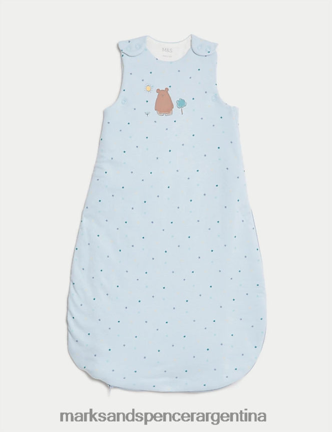 Marks & Spencer unisexo Saco de dormir de 2,5 tog con osito de puro algodón accesorios azul hielo 46VL7450