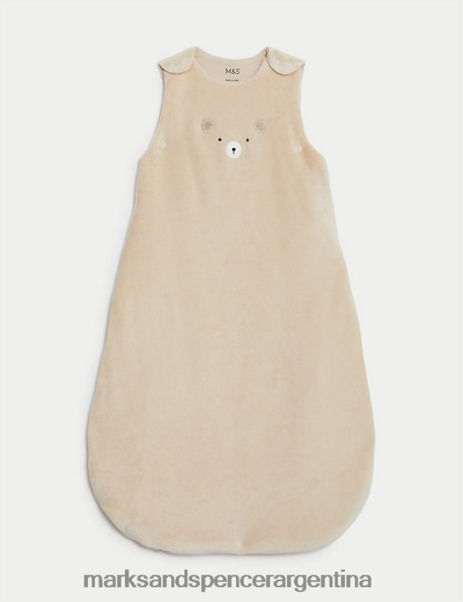Marks & Spencer unisexo Saco de dormir de terciopelo rico en algodón de 2,5 tog accesorios mezcla de avena 46VL7352