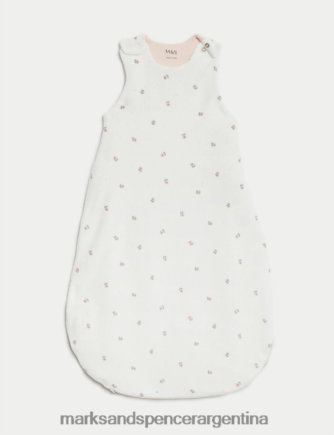 Marks & Spencer unisexo saco de dormir de 2,5 tog con estampado floral rico en algodón accesorios mezcla rosa claro 46VL7622