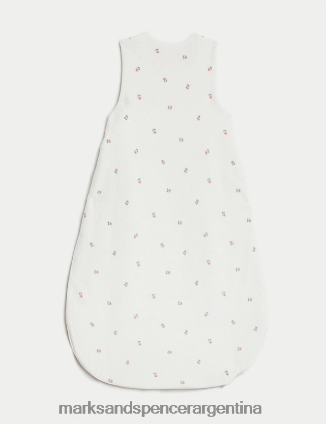 Marks & Spencer unisexo saco de dormir de 2,5 tog con estampado floral rico en algodón accesorios mezcla rosa claro 46VL7622