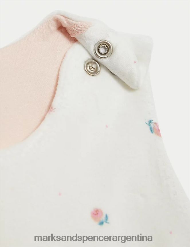 Marks & Spencer unisexo saco de dormir de 2,5 tog con estampado floral rico en algodón accesorios mezcla rosa claro 46VL7622