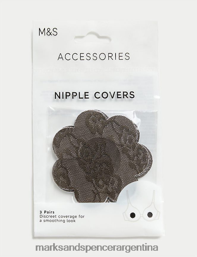 Marks & Spencer unisexo Paquete de 3 cubrepezones florales lencería ámbar rico 46VL4714