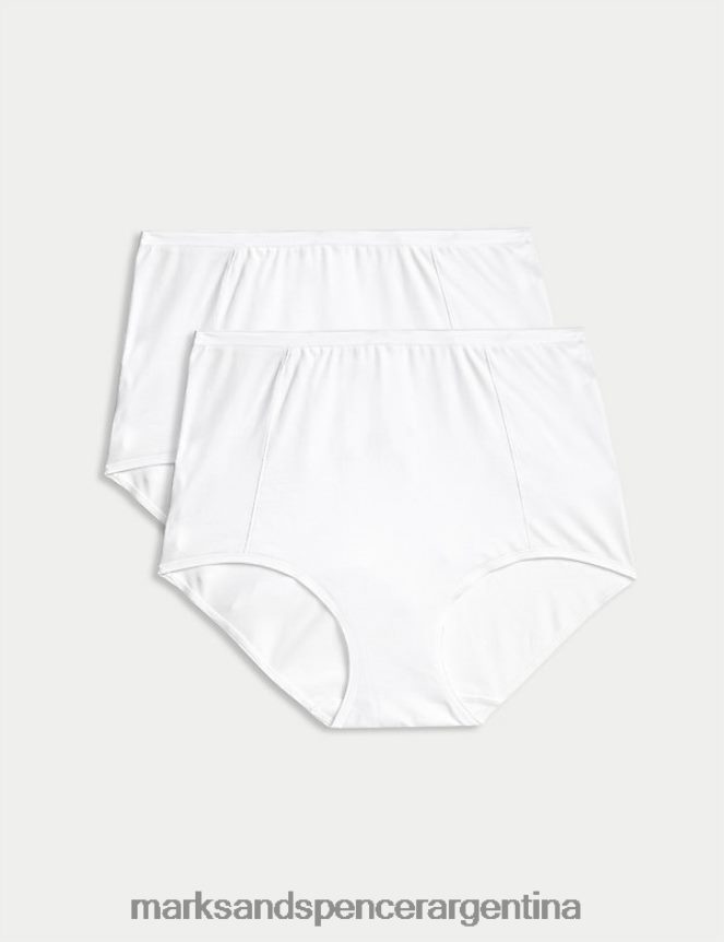 Marks & Spencer unisexo Paquete de 2 calzoncillos completos con control firme lencería blanco 46VL3786