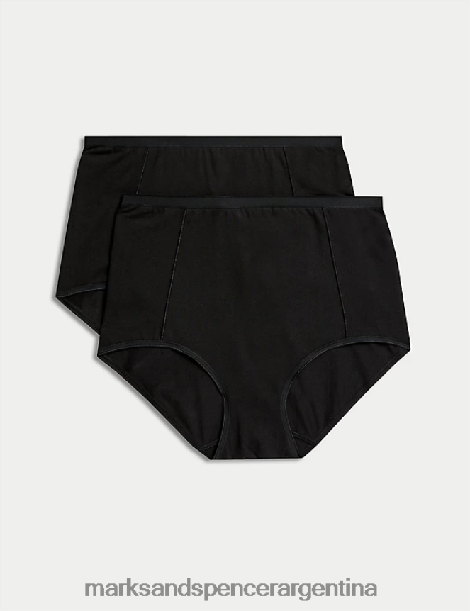 Marks & Spencer unisexo Paquete de 2 calzoncillos completos con control firme lencería negro 46VL4120