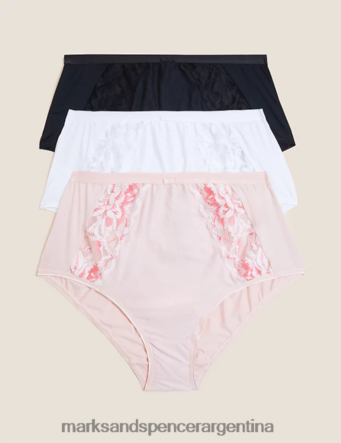 Marks & Spencer unisexo Paquete de 3 calzoncillos completos Wildblooms lencería Rosa suave 46VL3988