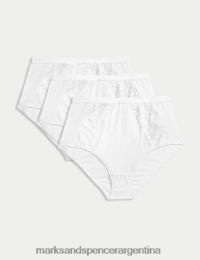 Marks & Spencer unisexo Paquete de 3 calzoncillos completos Wildblooms lencería blanco 46VL3986