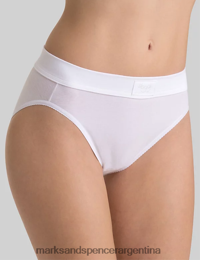 Marks & Spencer unisexo calzoncillos tai de doble confort ricos en algodón lencería blanco 46VL3842