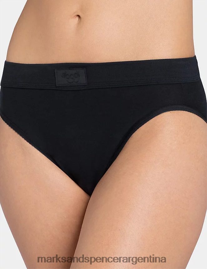 Marks & Spencer unisexo calzoncillos tai de doble confort ricos en algodón lencería negro 46VL4228