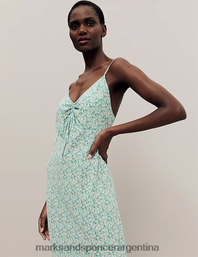 Marks & Spencer unisexo camisola con estampado floral lencería mezcla verde azulado 46VL3576