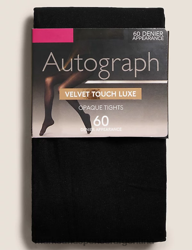 Marks & Spencer unisexo Medias de lujo con tacto de terciopelo de 60 deniers. lencería negro 46VL4582