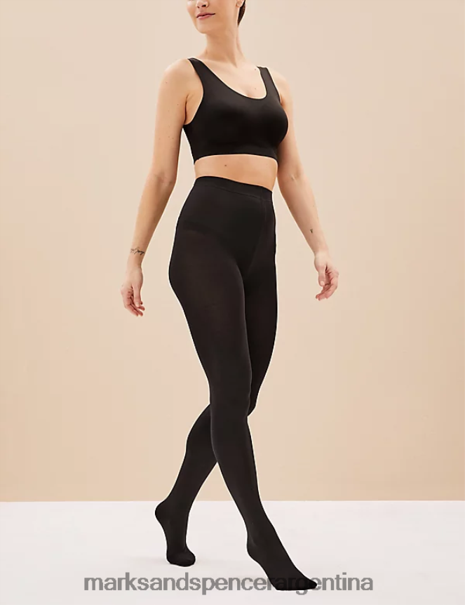 Marks & Spencer unisexo Paquete de 2 medias opacas con sensor corporal de 100 deniers lencería negro 46VL4572