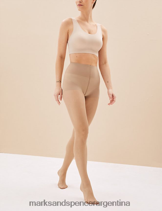 Marks & Spencer unisexo Paquete de 2 medias transparentes Flexifit de 10 deniers con control de luz lencería opalina pálida 46VL4456