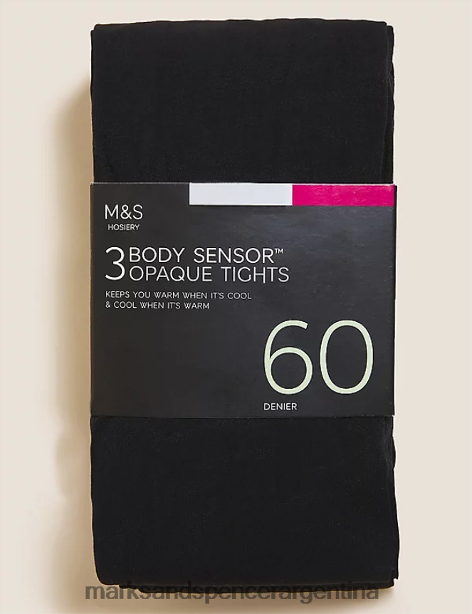 Marks & Spencer unisexo Paquete de 3 medias con sensor corporal de 60 deniers lencería negro 46VL4716