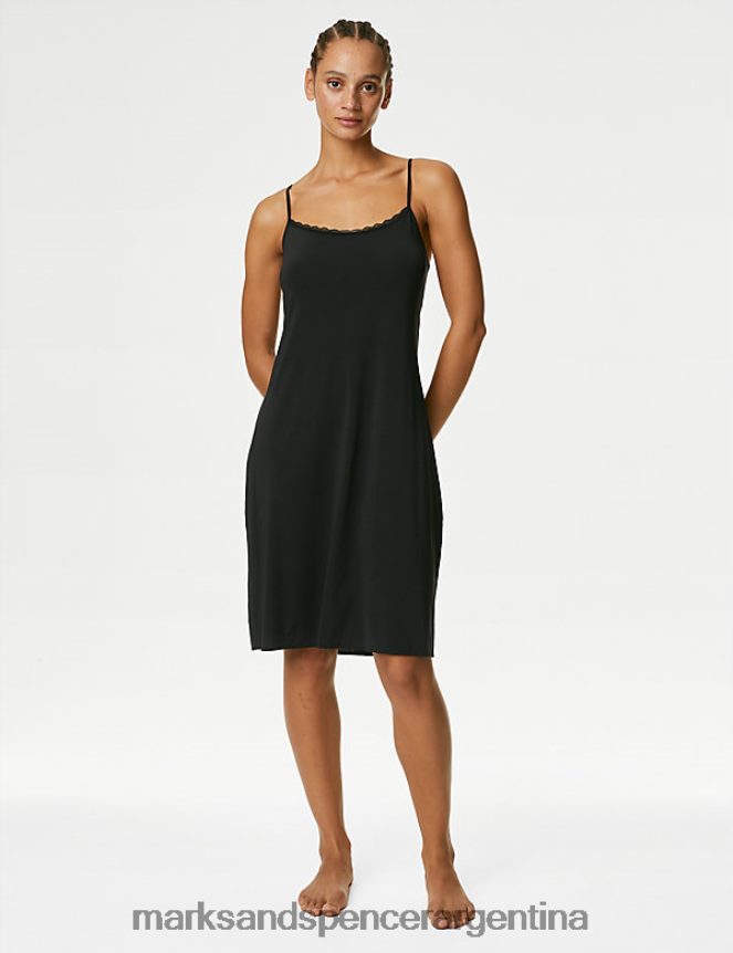 Marks & Spencer unisexo comodidad fresca deslizamiento completo lencería negro 46VL3832