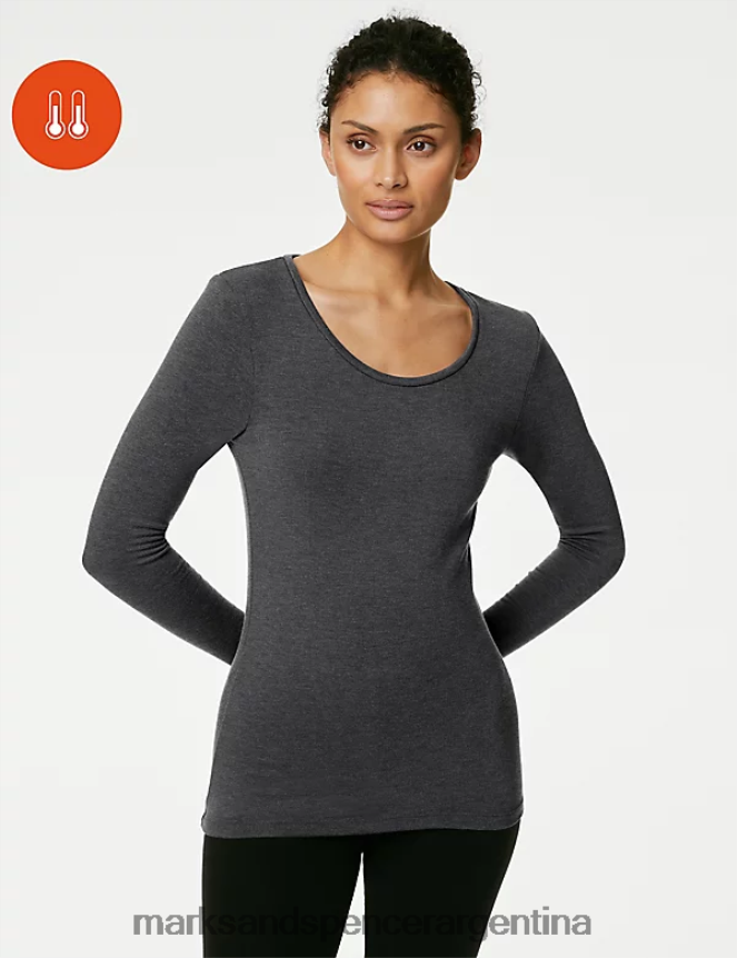 Marks & Spencer unisexo camiseta termica heatgen plus manga larga lencería carbón 46VL4692