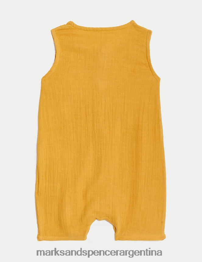 Marks & Spencer unisexo mameluco de puro algodón ropa bronceado cobrizo 46VL7572